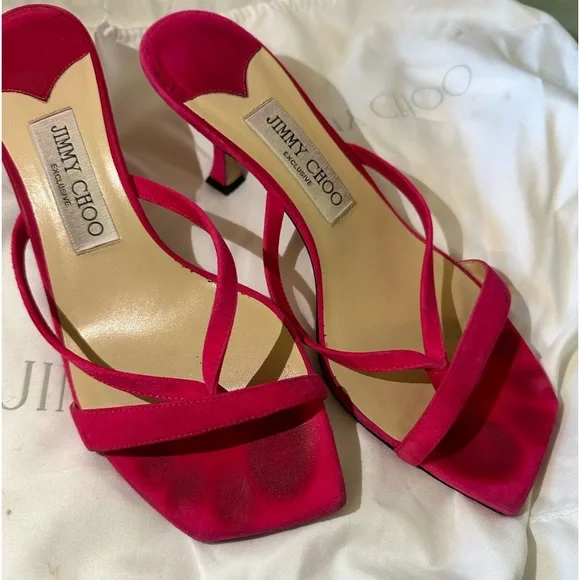 Jimmy Choo Maelie pink suede Barbie kitten heel - Picture 2 of 5